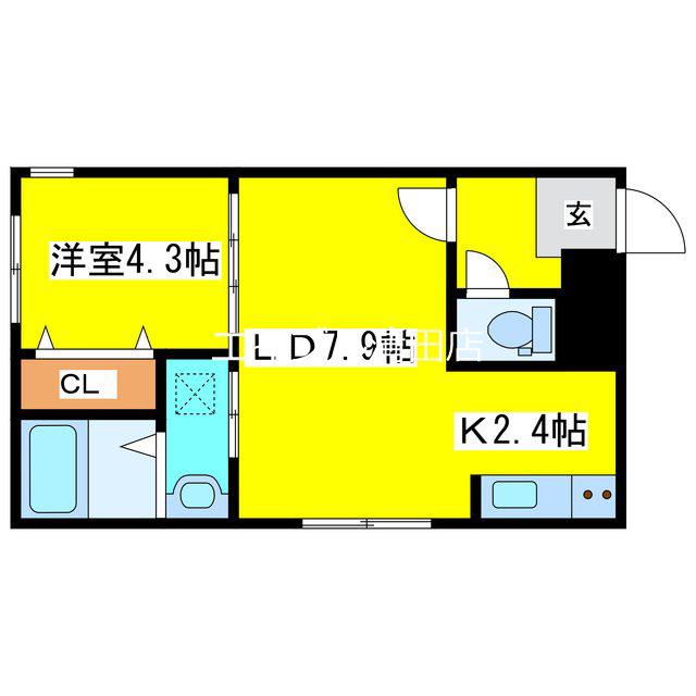 CENDRILLON UN(1LDK/4階)の間取り写真