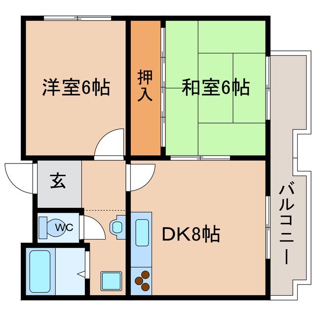 DUCKSTOWN(2DK/3階)の間取り写真