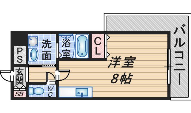 イースト AS ONE(ワンルーム/4階)の間取り写真