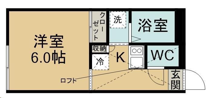 リベェールI(1K/2階)の間取り写真