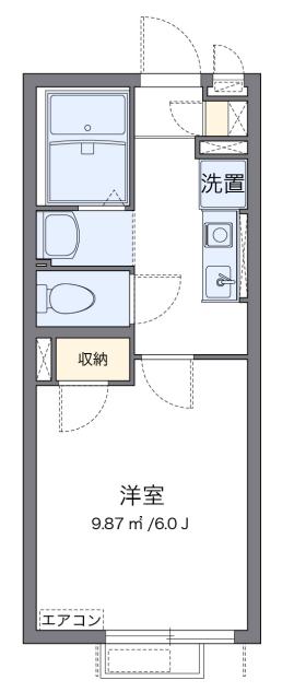 成田東レジデンス(1K/2階)の間取り写真