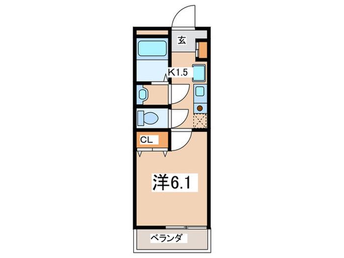 コンフォルト宮崎台(1K/2階)の間取り写真