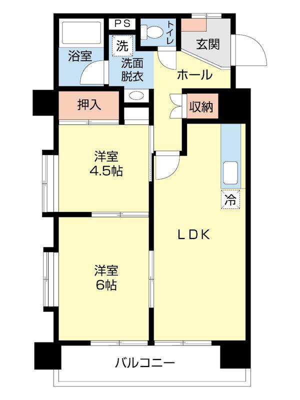 風祭マンション(2LDK/3階)の間取り写真