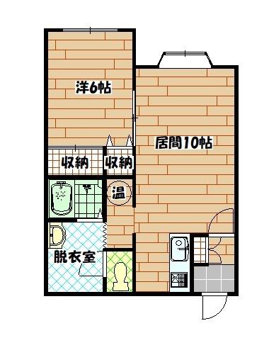 スカイラーク(1LDK/2階)の間取り写真