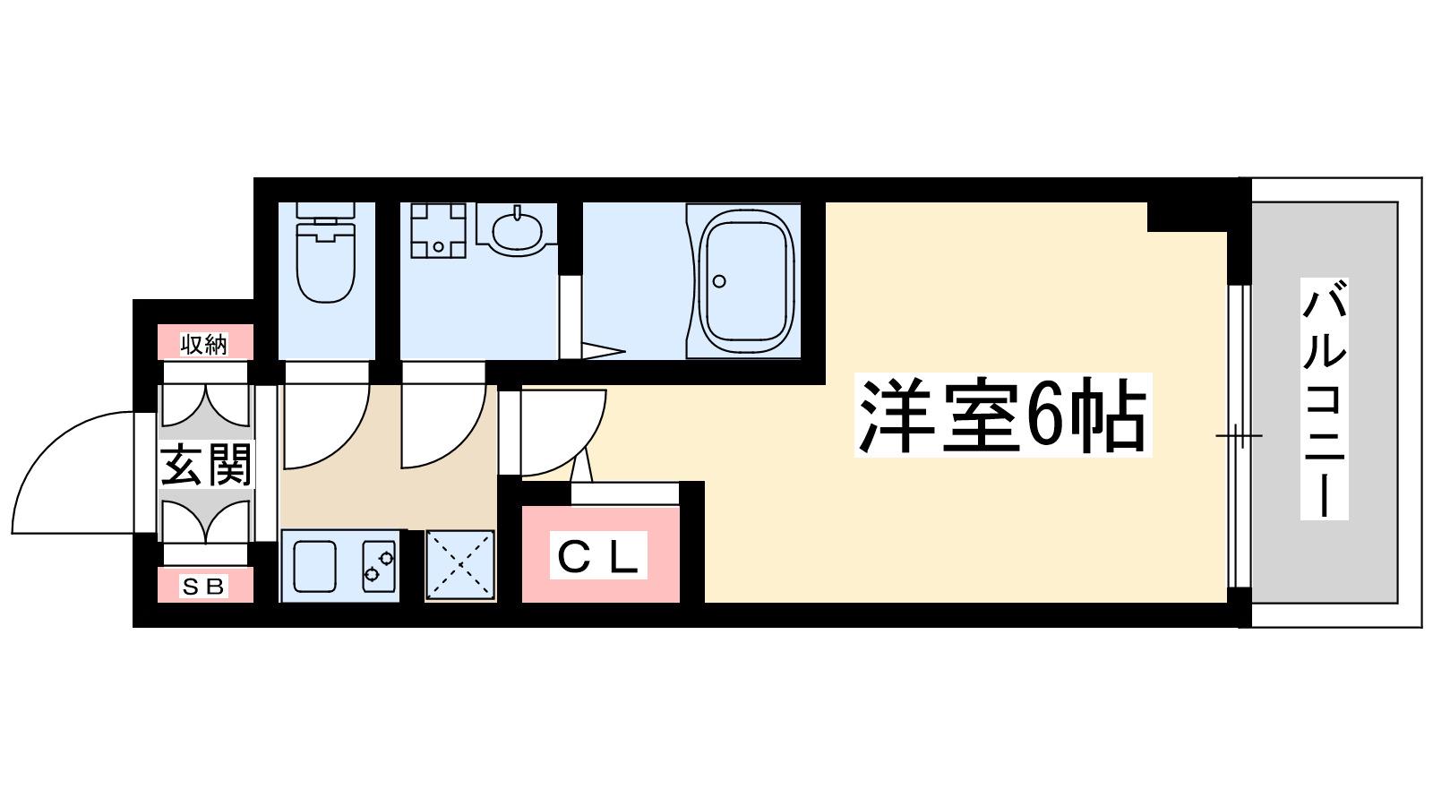 エムレジデンス新大阪ガーデン(1K/3階)の間取り写真