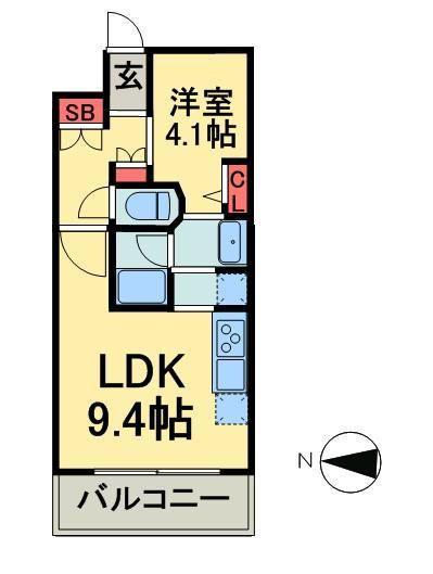 ドゥーエ清澄白河(1LDK/5階)の間取り写真