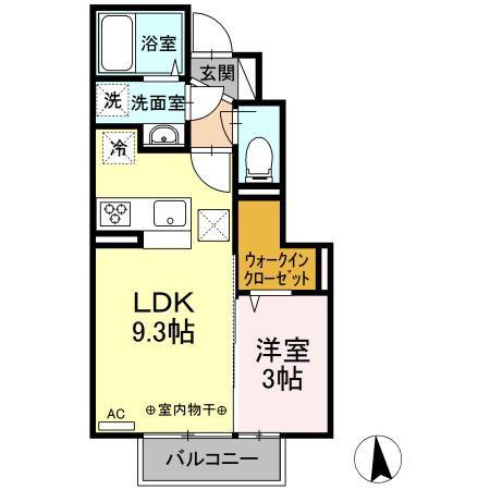 ヴィラ カスターニャ(1LDK/1階)の間取り写真