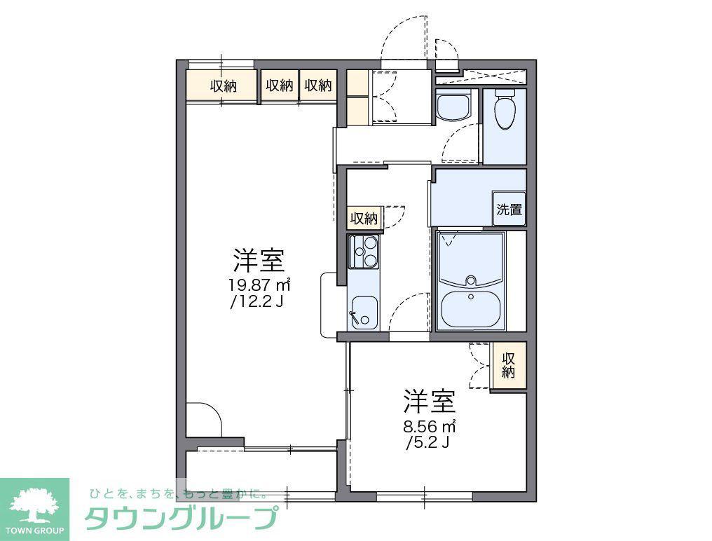 レオパレスドリーム(1LDK/1階)の間取り写真