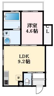 アライアンス深井清水(1LDK/2階)の間取り写真