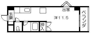 パセオ城山(ワンルーム/4階)の間取り写真