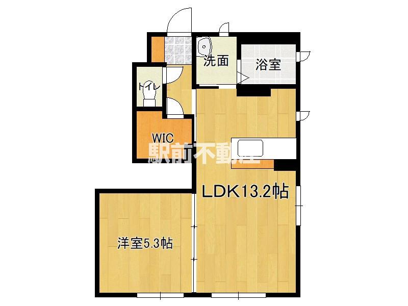 フォレストイン田尻B(1LDK/1階)の間取り写真