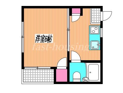 マンションオークラ境(1K/3階)の間取り写真