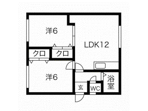 第二大島アパート(2LDK/2階)の間取り写真