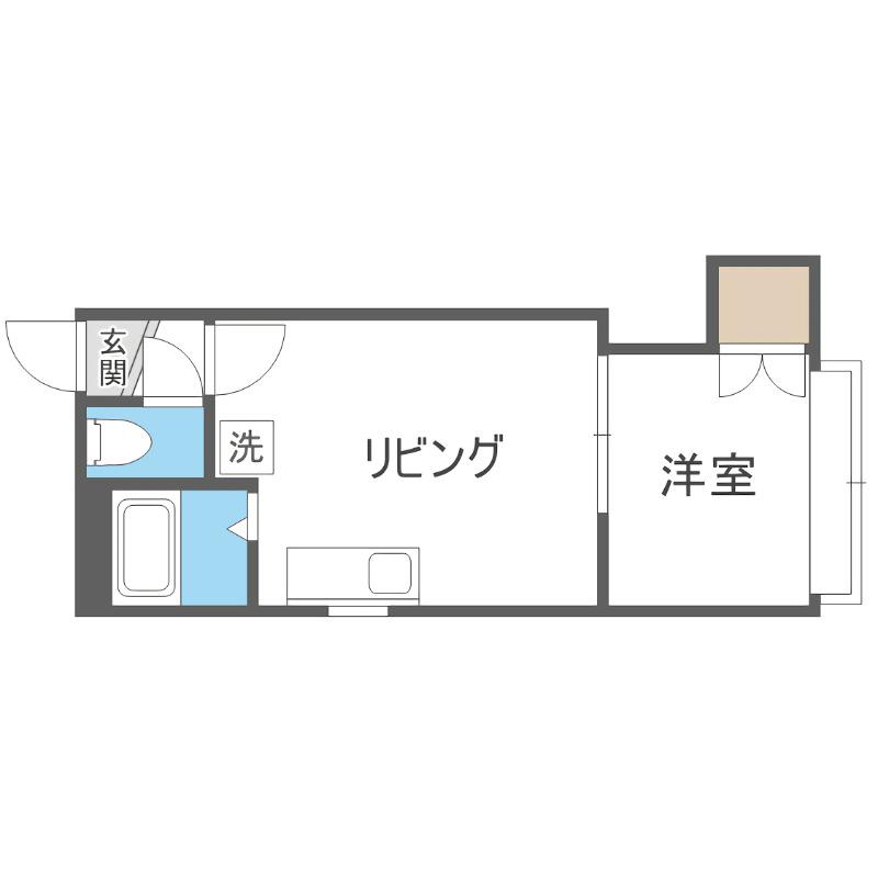 パルク平岸(1DK/2階)の間取り写真