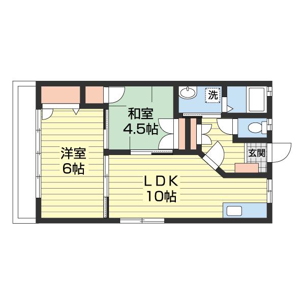 小畑マンション(2LDK/1階)の間取り写真