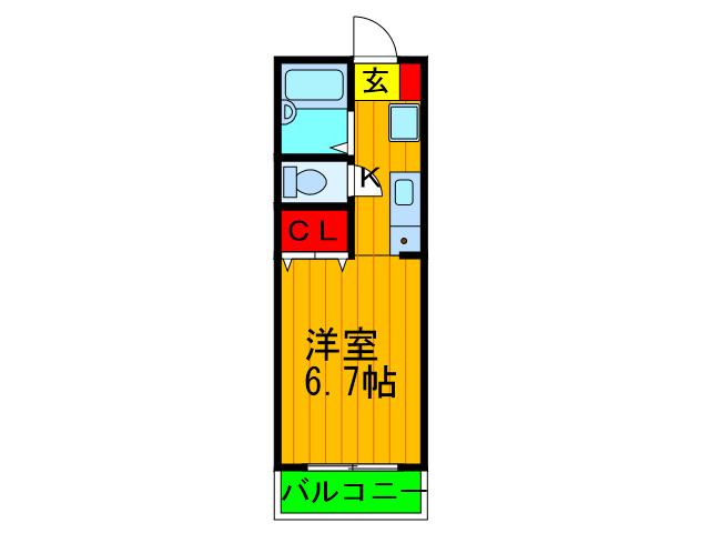 クレストプラザ(1K/3階)の間取り写真