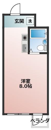 ハイムレオ(ワンルーム/3階)の間取り写真