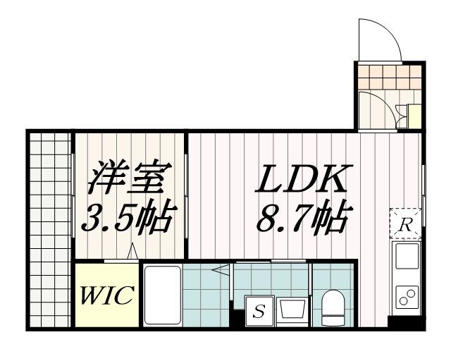 AJ稲毛(1LDK/1階)の間取り写真