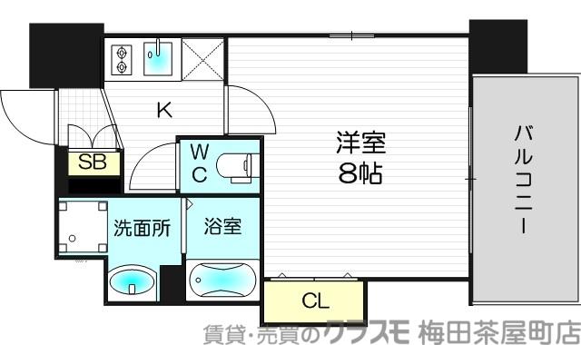 レオンコンフォート新梅田III(1K/8階)の間取り写真