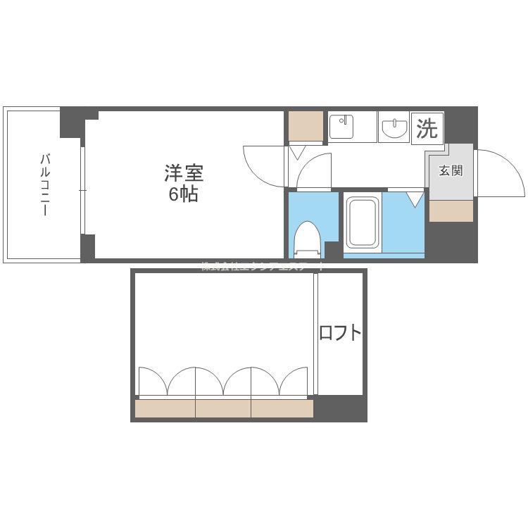 エステムコート梅田茶屋町(1K/6階)の間取り写真