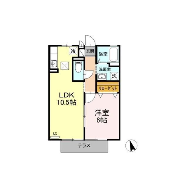 D-ROOM 久時良ハイツ(1LDK/1階)の間取り写真