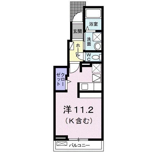 ララ・クメール(ワンルーム/1階)の間取り写真