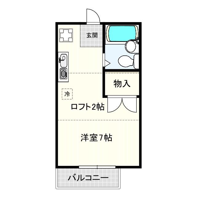 ロイヤルハイツ(ワンルーム/1階)の間取り写真
