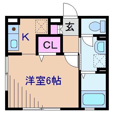 ペイサージュB(1K/1階)の間取り写真