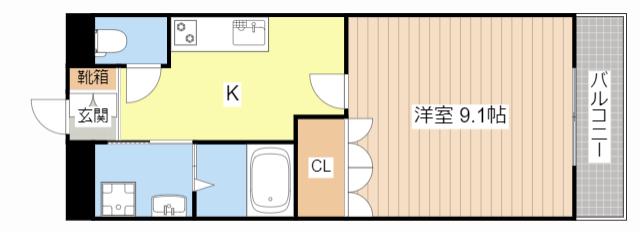 サラージュ(1K/1階)の間取り写真
