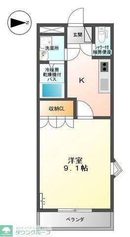 ティアラ(1K/1階)の間取り写真
