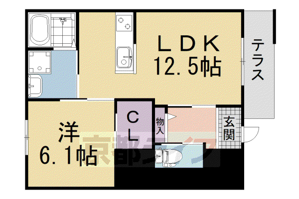 イル・クオーレ(1LDK/1階)の間取り写真