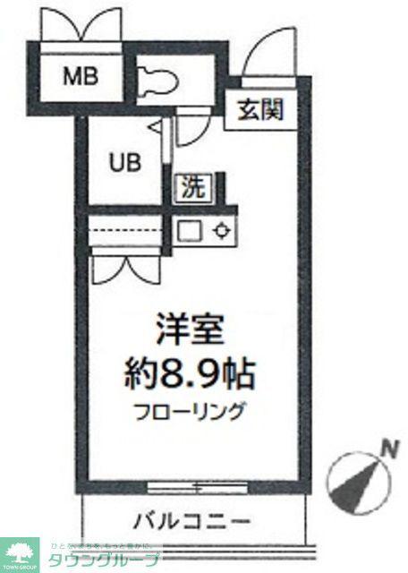 ベイサイドテラス松ケ丘(ワンルーム/4階)の間取り写真
