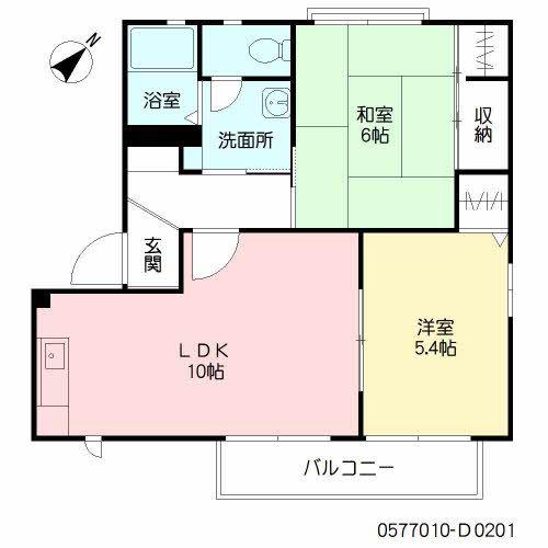 グラシアフィス春日原D(2LDK/2階)の間取り写真