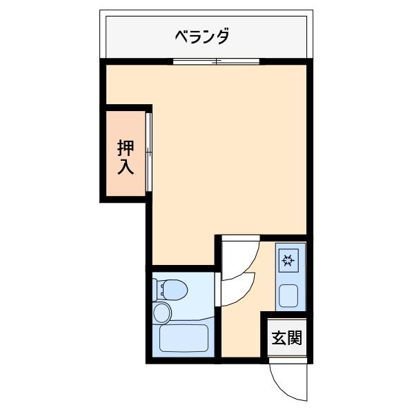 石才ハイツ(1K/1階)の間取り写真