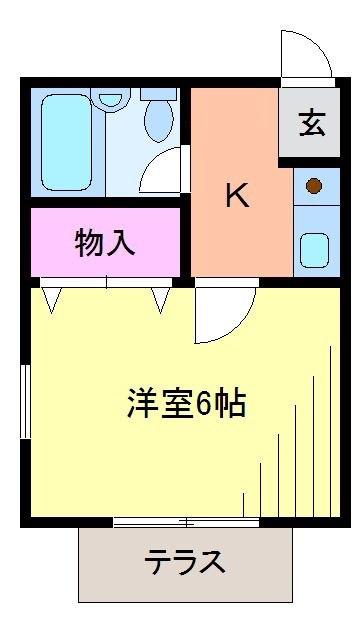 AKIコーポ(1K/1階)の間取り写真