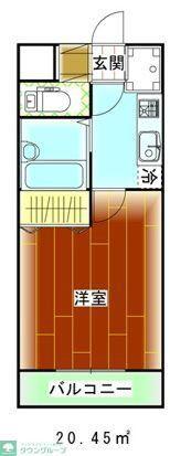 アーバン武蔵小金井(1K/8階)の間取り写真