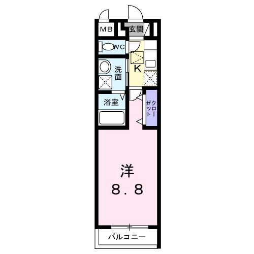 ブレーメンハウス(1K/1階)の間取り写真