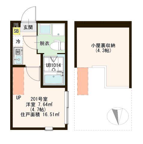 COZY CREST(1K/2階)の間取り写真