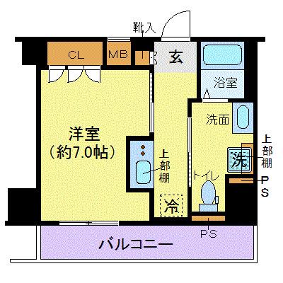 ジェノヴィア東日本橋駅前グリーンヴェール(1K/4階)の間取り写真