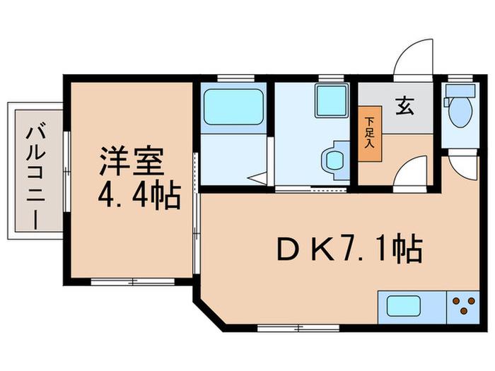 PHOENIX大橋南(1DK/3階)の間取り写真