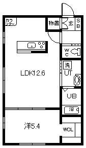 MARESSE MECCO(1LDK/1階)の間取り写真