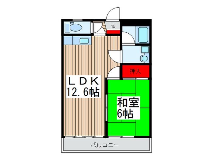IL SOLE(1LDK/3階)の間取り写真