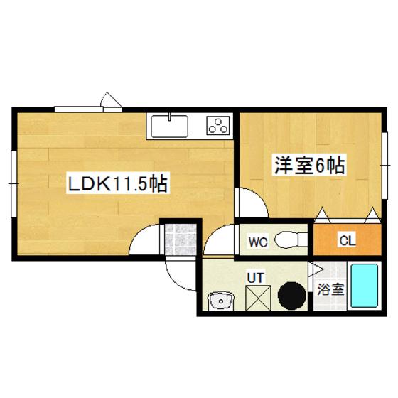 サンフォルテ(1LDK/1階)の間取り写真