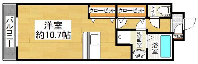 コスモス大里(ワンルーム/6階)の間取り写真