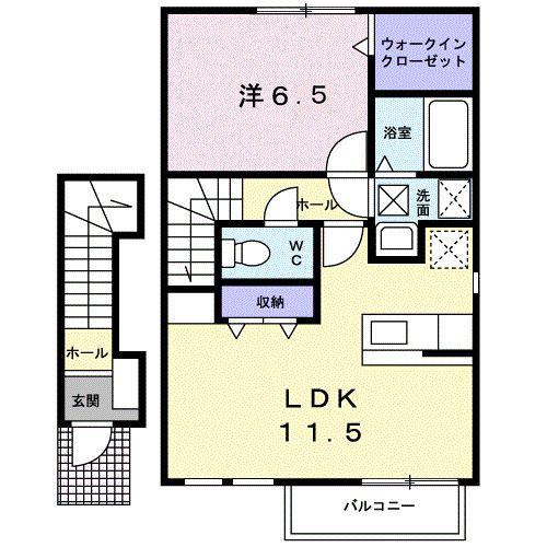エクセラン近見(1LDK/2階)の間取り写真