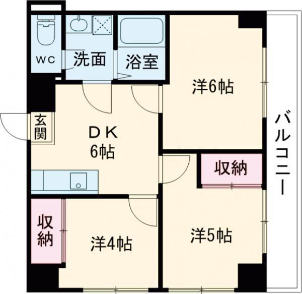 石田ビル(3DK/2階)の間取り写真