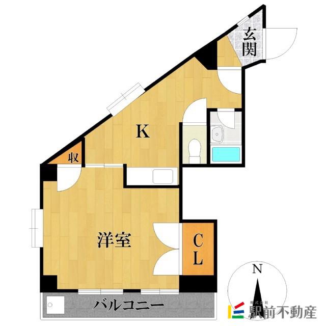フラワーガーデン(1K/2階)の間取り写真
