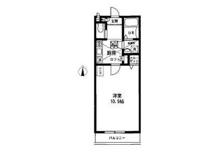 エスペランサ小倉台(1K/2階)の間取り写真