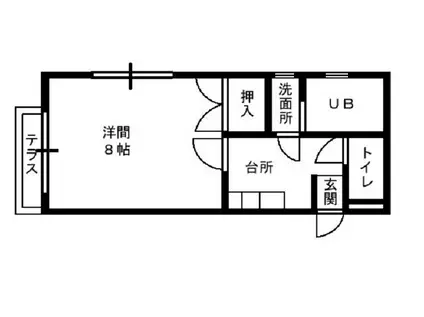 ガレット.デ.ロア(1K/1階)の間取り写真