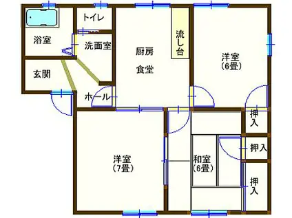 ラフォーレ五十部 5(3DK/2階)の間取り写真